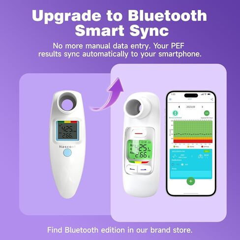 Digital Peak Flow Meter,Home Medical with Tracking Software Manually Recording-Accurate & Reliable Spirometer for Asthma Adult Kids in Kuwait
