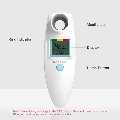 Digital Peak Flow Meter,Home Medical with Tracking Software Manually Recording-Accurate & Reliable Spirometer for Asthma Adult Kids in Kuwait
