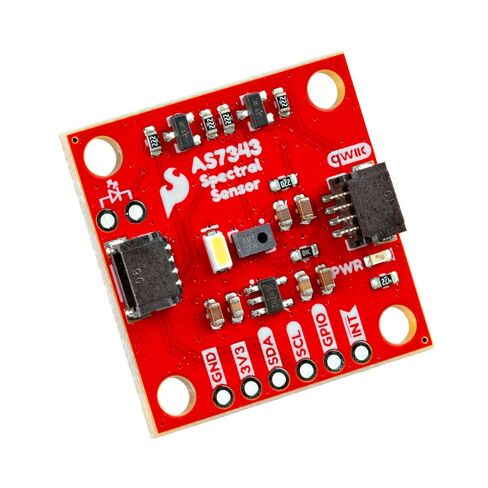 مستشعر SparkFun الطيفي – AS7343 (Qwiic)، 14 قناة مرئية + NIR، I²C Qwiic Breakout in Saudi Arabia