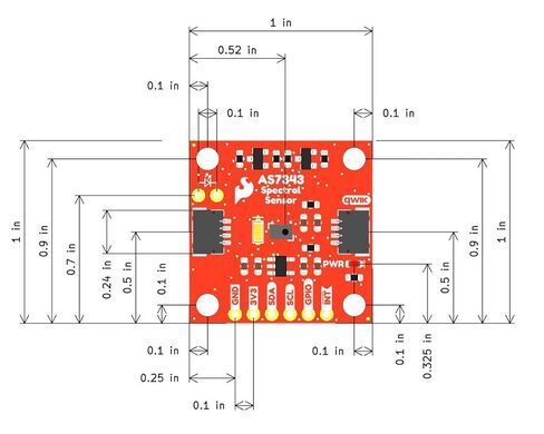 مستشعر SparkFun الطيفي – AS7343 (Qwiic)، 14 قناة مرئية + NIR، I²C Qwiic Breakout in Saudi Arabia