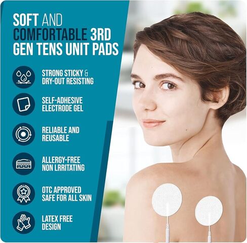 SM Electrodes TENS Unit Replacement Pads for TENS | 2'' Round Electrodes Pads for TENS Unit | Latex-Free Reusable Eletrode Pads for TENS Machine 20PCS in Saudi Arabia