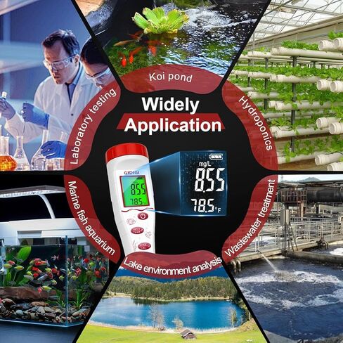 Dissolved Oxygen Meter, Digital DO Tester with ATC and Salt Compensation, Pond Dissolved Oxygen Tester with 9.84ft DO Probe Cable, Dissolved Oxygen Test Kit for Aquarium, Ponds, Fish Tank in Kuwait