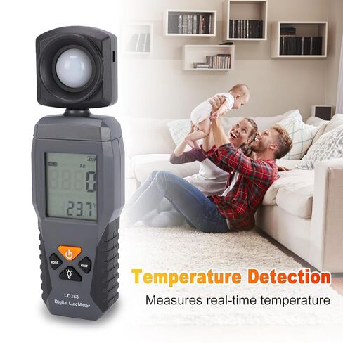 Fockety Light Meter, Digital Illuminance Meter 0-200,000 Lx with 180 Degree Rotating Sensor and Backlit LCD Display, for Plants Photography Film Cameras Indoor Outdoor in Saudi Arabia
