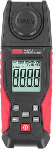 مقياس الإضاءة الرقمي بدقة 0.1LX، نطاق 200000 LX، تصميم مضغوط - مستشعر، وظيفة إنذار، مثالي لقياس الإضاءة الداخلية والخارجية in Kuwait