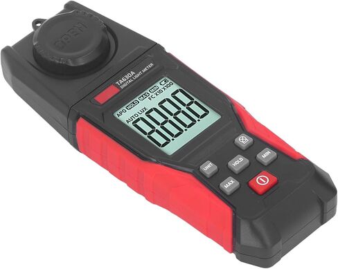 مقياس الإضاءة الرقمي بدقة 0.1LX، نطاق 200000 LX، تصميم مضغوط - مستشعر، وظيفة إنذار، مثالي لقياس الإضاءة الداخلية والخارجية in Kuwait