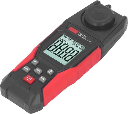 مقياس الإضاءة الرقمي بدقة 0.1LX، نطاق 200000 LX، تصميم مضغوط - مستشعر، وظيفة إنذار، مثالي لقياس الإضاءة الداخلية والخارجية in Kuwait