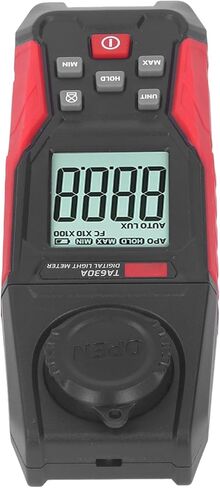 مقياس الإضاءة الرقمي بدقة 0.1LX، نطاق 200000 LX، تصميم مضغوط - مستشعر، وظيفة إنذار، مثالي لقياس الإضاءة الداخلية والخارجية in Kuwait