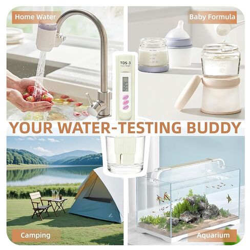 TDS Meter Digital Water Tester for Drinking Water, 3 in 1 TDS,EC,Temperature Meter,Portable Water Testing Kits for Hydroponics Aquarium and RO System in Kuwait