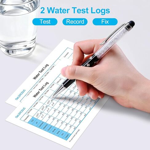Water Test Kit - TDS Meter, 20 Test Strips (8 in 1), User Action Guide & 2 Record Sheets. Digital Water Tester for Home, Tap & Well Drinking Water. in Saudi Arabia