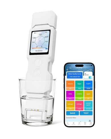 9-in-1 Smart Water Tester with APP Monitoring, Digital Water Test Kit for Turbidity, TDS, EC, Temp, Salt, GH, TOC, COD & UV275, Professional Water Tester for Drinking Water, Well, Tap & Outdoor. in Kuwait