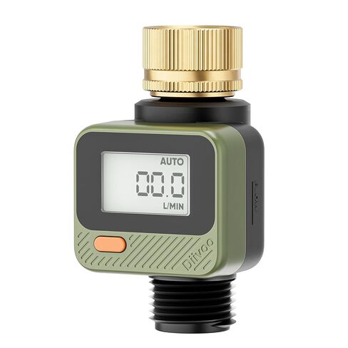 Diivoo Water Flow Meter with 180° Removable Panel, 4 Measure Modes, ±5% High Accuracy and IP54, Measure Gallon/Liter Consumption and Flow Rate for Outdoor Garden Hose Watering, RV Water Tank Filling in Kuwait