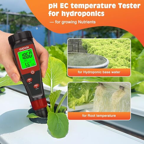 Digital pH Tester for Water, pH Meter for Hydroponic Water, TDS Tester EC PPM Test for Plant Nutrients, 4-in-1 Meter for Conductivity, pH Pen for Drinking Water, DWC, Indoor Plants in Saudi Arabia