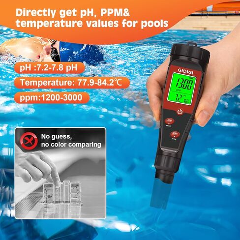 Digital pH Tester for Water, pH Meter for Hydroponic Water, TDS Tester EC PPM Test for Plant Nutrients, 4-in-1 Meter for Conductivity, pH Pen for Drinking Water, DWC, Indoor Plants in Saudi Arabia