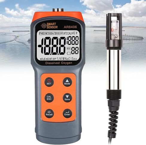 Handheld Dissolved Oxygen Detector, Smart DO Tester Portable Dissolved Oxygen Meter 0~30.0 mg/L, Water Quality Tester for Aquaculture Fish Ponds. in Kuwait
