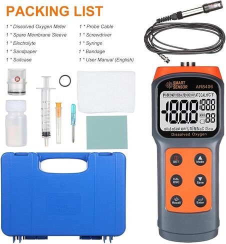 Handheld Dissolved Oxygen Detector, Smart DO Tester Portable Dissolved Oxygen Meter 0~30.0 mg/L, Water Quality Tester for Aquaculture Fish Ponds. in Kuwait