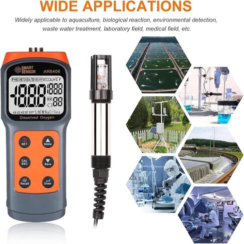 Handheld Dissolved Oxygen Detector, Smart DO Tester Portable Dissolved Oxygen Meter 0~30.0 mg/L, Water Quality Tester for Aquaculture Fish Ponds. in Kuwait