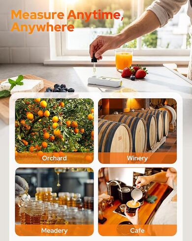 3-in-1 Digital Refractometer with ATC for Wine Making, Home Brewing, Rechargeable 0-95% Brix Meter for Coffee, Juice, Honey, Maple Syrup in Kuwait