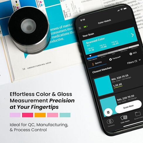 Spectro 3 – Mobile Spectrophotometer Paint Color Matching Tool – Accurate Reader for Easy Matches, Wireless Connectivity Compact & Portable – Integrated Gloss Meter & Lab-Grade Accuracy in Kuwait