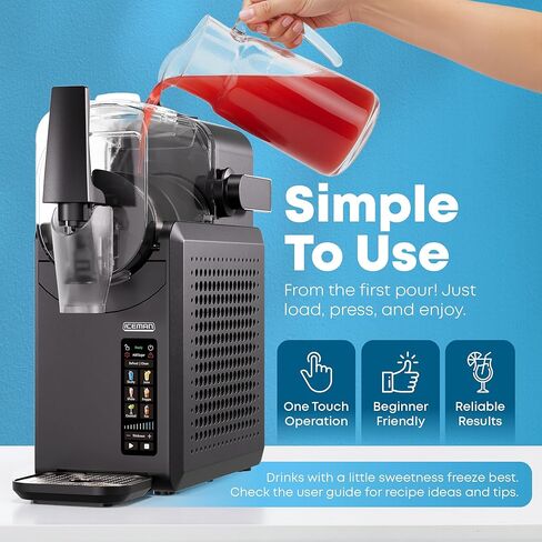Iceman by Chefman Slush-Ease MAX 90oz Slushie Machine, 64oz Liquid Capacity Frozen Drink Maker & Slushy Machine with 5 Presets and LED Display, Perfect for Frozen Margaritas, Frappes, Smoothies in Kuwait