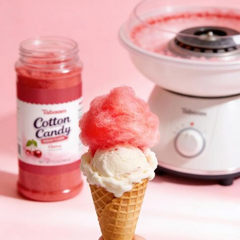 Cotton Candy Sugar Floss Variety Pack - Grape, Raspberry & Cherry Flavors, 3 Bottles (12oz Each) Includes 55 Cotton Candy Cones for Home & Commercial Cotton Candy Machines, Parties, Carnivals & Events in Kuwait