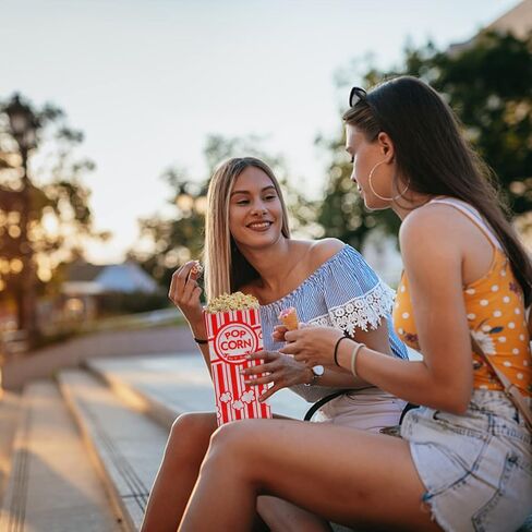 500 Pieces Paper Popcorn Bags, 1 oz Bags Individual Servings for Machine Maker Cart Supplies, Small Mini Pop Corn Bag Bulk Carnival Party in Kuwait