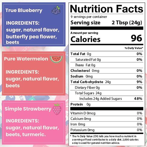 Colorwayz Dye-Free Cotton Candy Sugar – All Natural Floss Sugar for Cotton Candy Machines – Variety 3-Pack Strawberry, Blueberry & Watermelon – No Artificial Colors – 8oz Resealable Bags in Kuwait