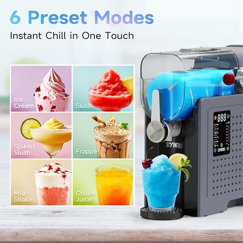 2-in-1 Slushie & Soft Serve Ice Cream Maker, 96oz No-Ice-Needed Frozen Drink Machine with LED Display, 6 Preset Modes, Auto-Clean & Delay Timer – Gift for Family in Kuwait