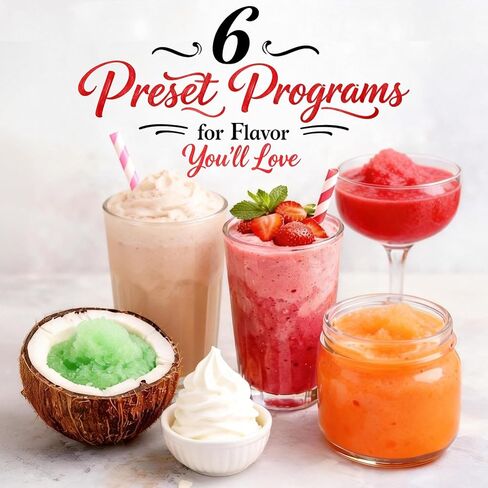 آلة سلاشي CROWNFUL للمنزل، 101 أونصة (64 أونصة تعبئة سائلة) صانع المشروبات المجمدة، لا حاجة للثلج، 6 برامج للخدمة الناعمة، المارجريتا المجمدة، فرابيه وأكثر من ذلك، التنظيف التلقائي، يحافظ على نضارة لمدة 12 ساعة in Kuwait