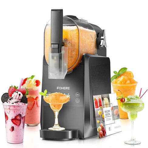FOHERE Slushie Machine, 88 oz Slushy Machine for Home, Professional Frozen Drink Maker with Self-Clean, Rapid Cooling, 12H Freshness, for Milkshake, Margarita Smoothie, Frappes (Black) in Saudi Arabia