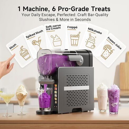 Slushie Machine for Home, 88 oz Slushy Machine, No Ice Needed Frozen Drink Maker with 6 Presets, Quiet, Auto-Clean, LED Display, Black, Perfect for Margaritas, Frappés, Milkshakes and More in Saudi Arabia