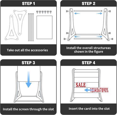 Heavy Duty A Frame Sign 24 x 36 Inch Double Sided Slide in Sidewalk Signboard Portable Water Fillable Sandwich Board with 2 Wheels Outdoor Business Advertising Display Holder in Kuwait