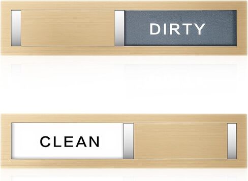 2 Status Dishwasher Magnet Clean Dirty Sign, Adhesive Dishwashers Clean/Dirty Indicator Symbol Dishwasher Sticker, Self-Sticky Stainless Steel Material Dishwashers Sticker, Home Kitchen Decor (Gold) in Saudi Arabia