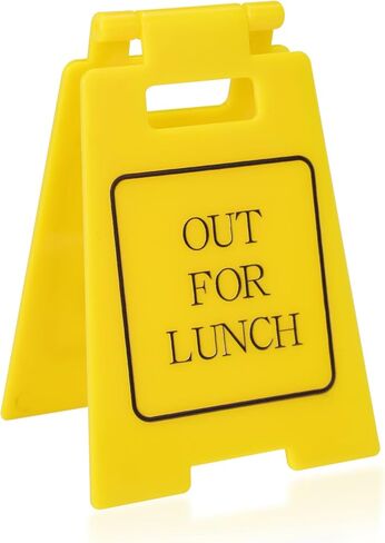 Funny Office Gag Gifts Out for Lunch Mini Desk Sign Cubicle Decor for Coworker Teammate Employee Boss Desk Accessories(Out for lunch) in Saudi Arabia
