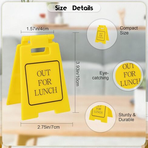 Funny Office Gag Gifts Out for Lunch Mini Desk Sign Cubicle Decor for Coworker Teammate Employee Boss Desk Accessories(Out for lunch) in Saudi Arabia