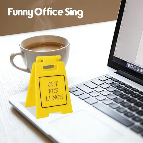 Funny Office Gag Gifts Out for Lunch Mini Desk Sign Cubicle Decor for Coworker Teammate Employee Boss Desk Accessories(Out for lunch) in Saudi Arabia