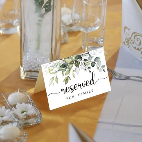10 Rustic leaf Reserved Sign - Reserved Table Sign -Table Tent Wedding Sign- Guest Reservation Table Seat Sign for Weddings, Receptions, Parties,Restaurants, Dinner Parties, and Banquets. in Saudi Arabia