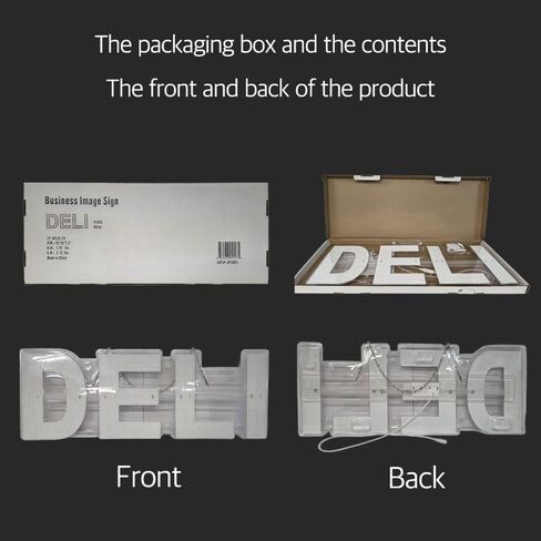 EPL DELI White, LED 2G Blinking Sign, Eye-catching Sign, Super Bright, 10"x28", Remote Control & Grocery Storefront Window Display - Business in Kuwait