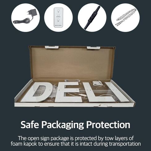 EPL DELI White, LED 2G Blinking Sign, Eye-catching Sign, Super Bright, 10"x28", Remote Control & Grocery Storefront Window Display - Business in Kuwait