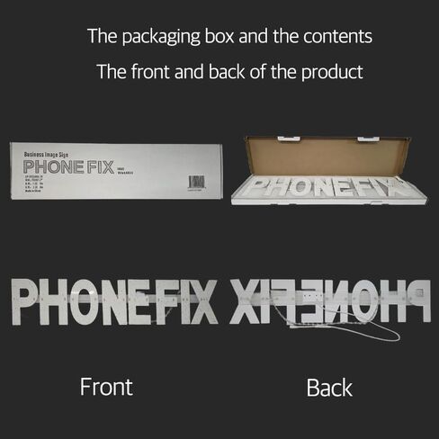 EPL PHONE FIX WHITE/GREEN, LED 2G Blinking Sign, Eye-catching Sign, Super Bright, 7"x34", Remote Control & Smartphone Repair Shop Decor Display in Kuwait