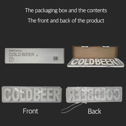 EPL COLDBEER أبيض، علامة وامضة LED 2G، لافتة لافتة للنظر، فائقة السطوع، 7 بوصة × 30 بوصة، جهاز تحكم عن بعد وبار حانة مشروبات كحولية لواجهة متجر الديكور in Saudi Arabia
