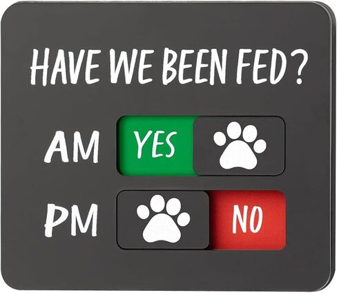 Dog Fed Sign, 9x11.9cm Acrylic AM PM Chart Prevent Overfeeding Daily Feeding Reminder Fridge Wall Cabinet Cage Crate Window Kitchen Home Apartment in Saudi Arabia