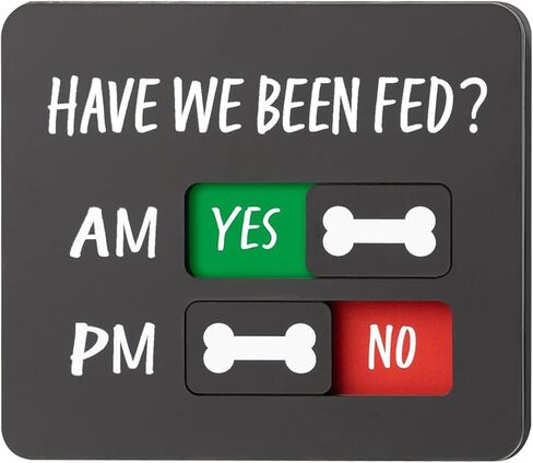 Dog Fed Sign, 9x11.9cm Acrylic AM PM Chart Prevent Overfeeding Daily Feeding Reminder Fridge Wall Cabinet Cage Crate Window Kitchen Home Apartment in Saudi Arabia