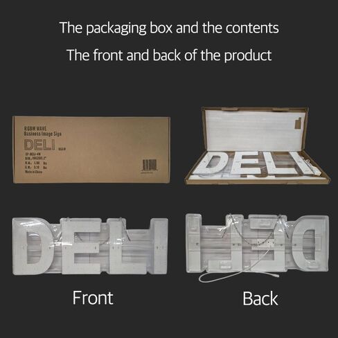 EPL DELI RGBW Wave، علامة LED 4G كاملة الألوان، علامة لافتة للنظر، فائقة السطوع، 10 بوصة × 28 بوصة، جهاز تحكم عن بعد، ديكور نافذة واجهة متجر الأعمال in Kuwait