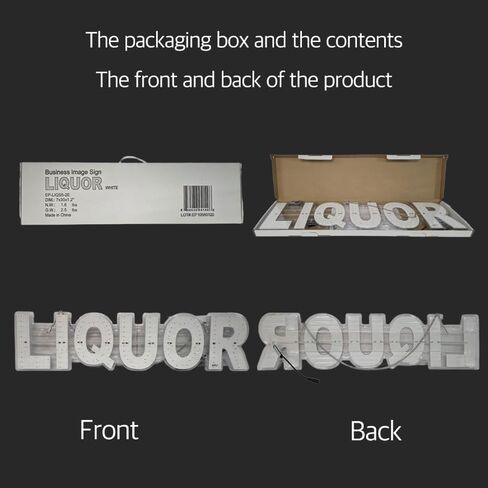 EPL LIQUOR White, LED 2G Blinking Sign, Eye-catching Sign, Super Bright, 7"x30", Remote Control & Business Bar Storefront Window Decor Display in Saudi Arabia