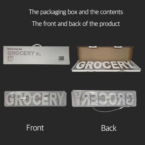 EPL GROCERY GREEN, LED 2G Blinking Sign, Eye-catching Sign, Super Bright, 8"x32", Remote Control, Fresh Market Business Storefront Deco in Kuwait