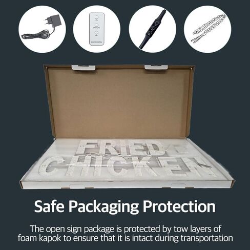 EPL FRIED CHICKEN YELLOW، علامة وامضة LED 2G، لافتة لافتة للنظر، فائقة السطوع، 13 بوصة × 30 بوصة، جهاز التحكم عن بعد وعرض ديكور نافذة المطعم - الطعام in Kuwait
