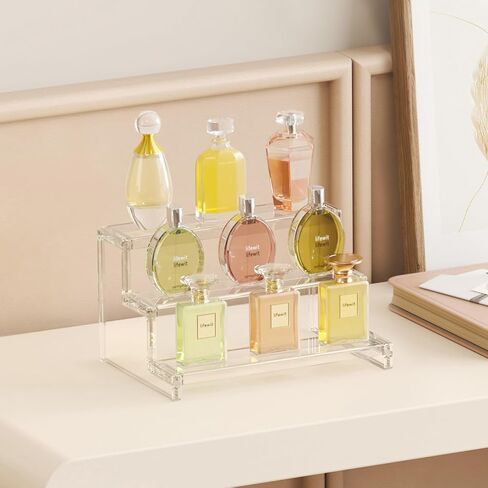 Lifewit Perfume Organizer, Cupcake Stand, Tool-Free Assembly, Plastic Display Shelf for Vanity,Room Décor, Bedroom Storage Organization, 3 Tier 9 Inch, 1 Pcs in Saudi Arabia