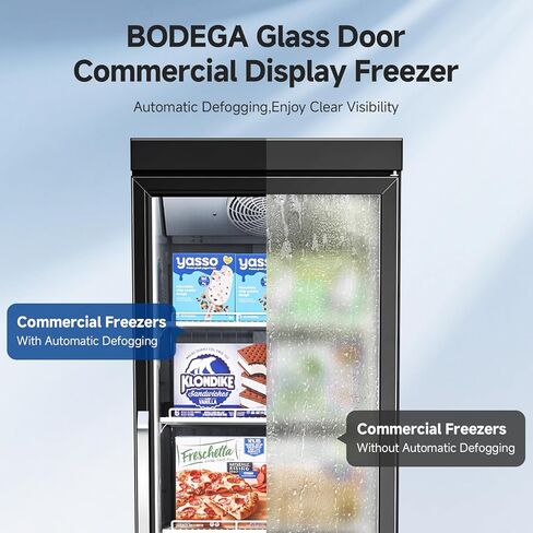 BODEGA 27"W Commercial Display Freezer , 18.02 Cu.ft Merchandiser Freezer with Triple-Pane Glass Door, -15 to 5℉, Auto Defrost, LED Light, Energy Efficient for Supermarkets, Restaurant Kitchen, Stores in Kuwait