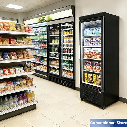 BODEGA 27"W Commercial Display Freezer , 18.02 Cu.ft Merchandiser Freezer with Triple-Pane Glass Door, -15 to 5℉, Auto Defrost, LED Light, Energy Efficient for Supermarkets, Restaurant Kitchen, Stores in Kuwait