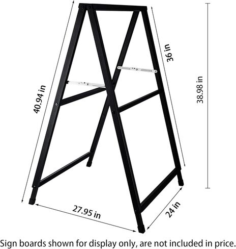 Miuwauer 24 x 36 Inch A Frame Sign Double-Sided Folding Sandwich Board Heavy Duty Slide-in Sidewalk Signboard for Outdoor Street Advertising Poster in Kuwait